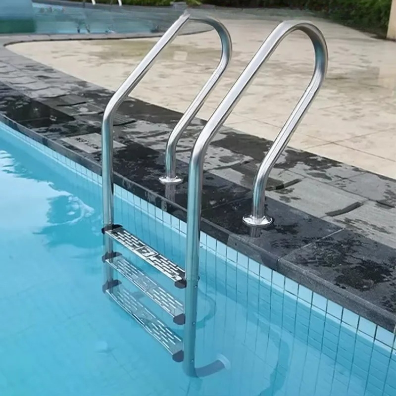 Pool Ladder Above Ground - ステンレス製3/4段地上設置型プールラダー、滑り止め付き304グレード安全ステップ