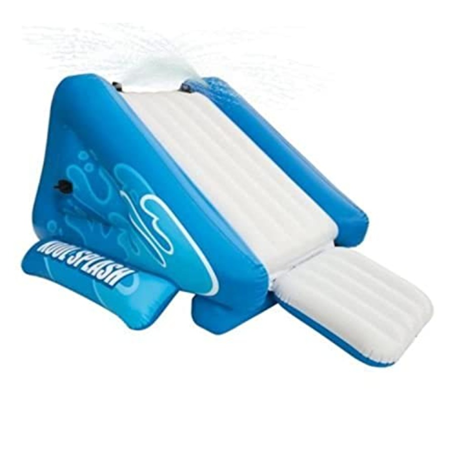 Water Slide Inflatable - 屋外用インフレータブルプールウォータースライド、PVC素材、青と黄色、クイックインフレーション設計