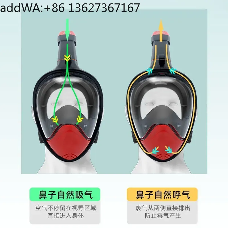 ドライタイプのシュノーケリングマスク、大人用フルフェイス型ダ - Snorkel Mask Full Face のレビューと価格