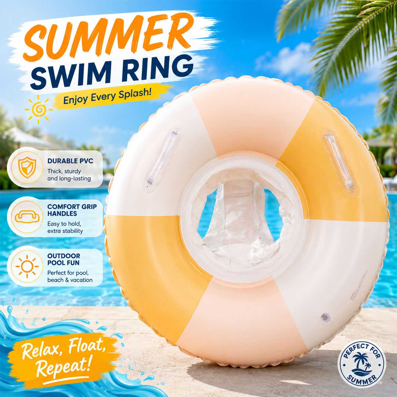 1PC インフレータブル水泳リングプールフロートリング PV - Pool Float Ring Inflatable のレビューと価格