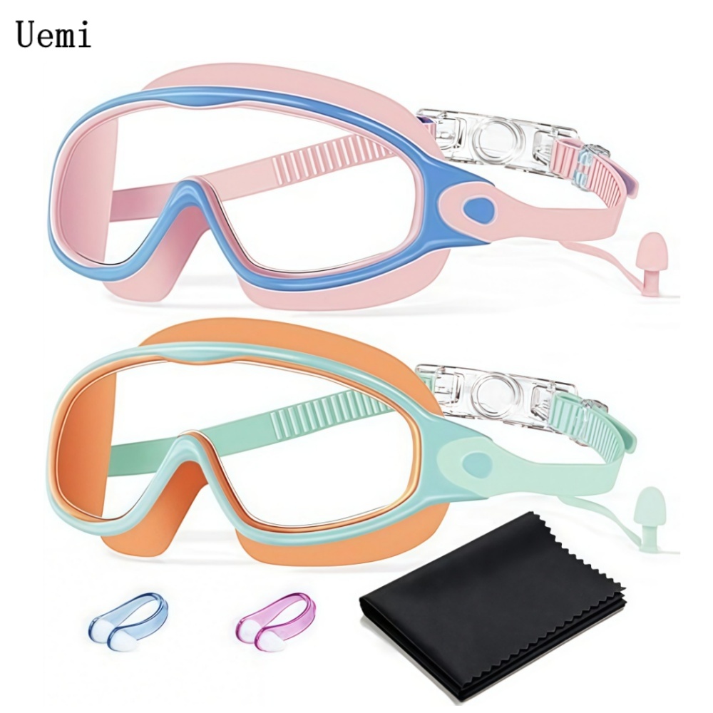 子供用スイムゴーグル、スイムキャップ付き、曇り止めUVカット - Swim Goggles Anti Fog Uv のレビューと価格