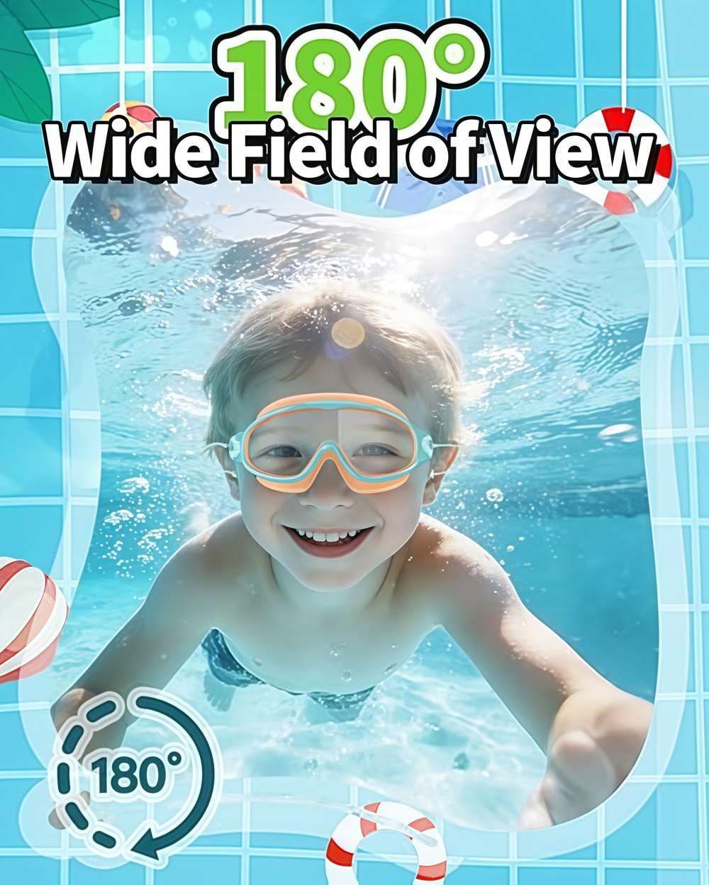 子供用スイムゴーグル、スイムキャップ付き、曇り止めUVカット - Swim Goggles Anti Fog Uv のレビューと価格