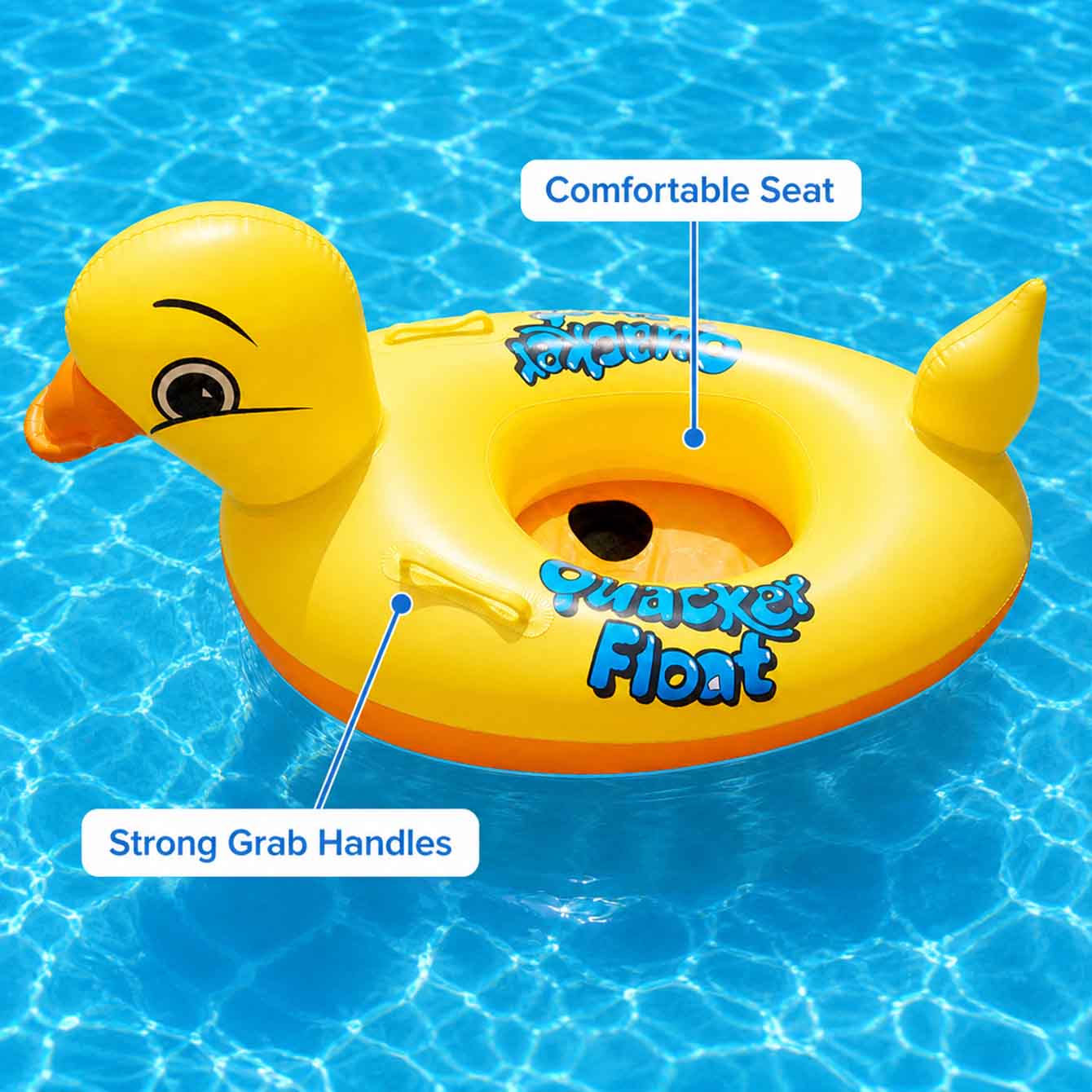 1PC インフレータブルダックプールフロートシート ハンドル - Pool Float Ring Inflatable のレビューと価格