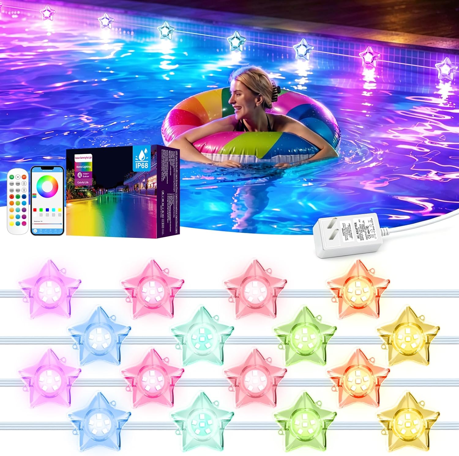 ソーラープールライト オールシーズン マルチカラー - Pool Light Solar Rechargeable のレビューと価格