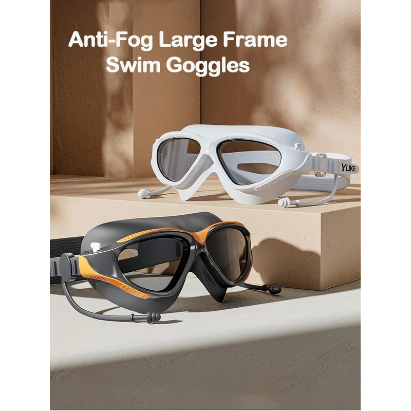 ビッグフレームプロフェッショナル HD 防曇シリコーン水泳ゴ - Swim Goggles Anti Fog Uv のレビューと価格