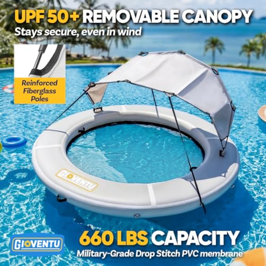 8フィートのインフレータブルウォーターハンモックフロートリン - Pool Float Ring Inflatable のレビューと価格