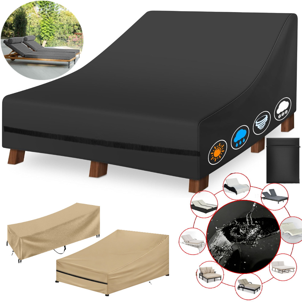 防水ダブル/シングルワイドパティオ長椅子カバー屋外籐製デイベ - Pool Cover Waterproof のレビューと価格