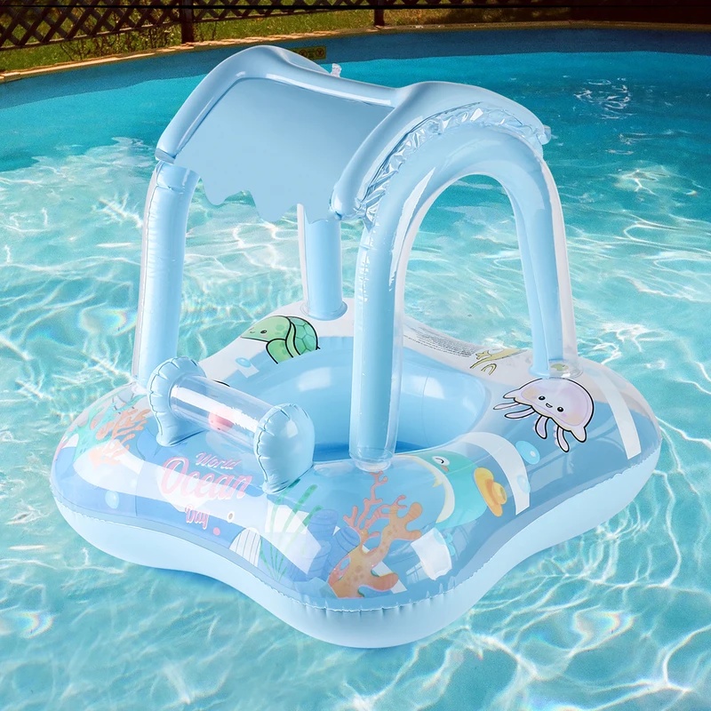 日よけ付きのインフレータブルプールフロート、快適な水上浮き輪 - Pool Float Ring Inflatable のレビューと価格