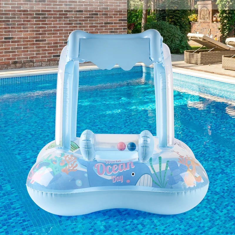 日よけ付きのインフレータブルプールフロート、快適な水上浮き輪 - Pool Float Ring Inflatable のレビューと価格