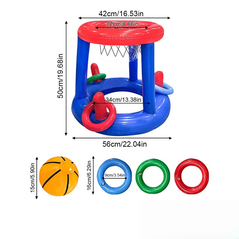 インフレータブルバスケットボールフープ＆クロスリングトスプー - Pool Float Ring Inflatable のレビューと価格