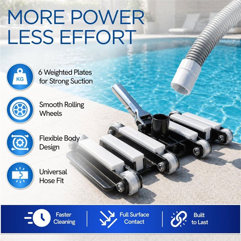 A64T 手動式プールクリーナーヘッド、サイズ：49x19c - Pool Vacuum Manual のレビューと価格