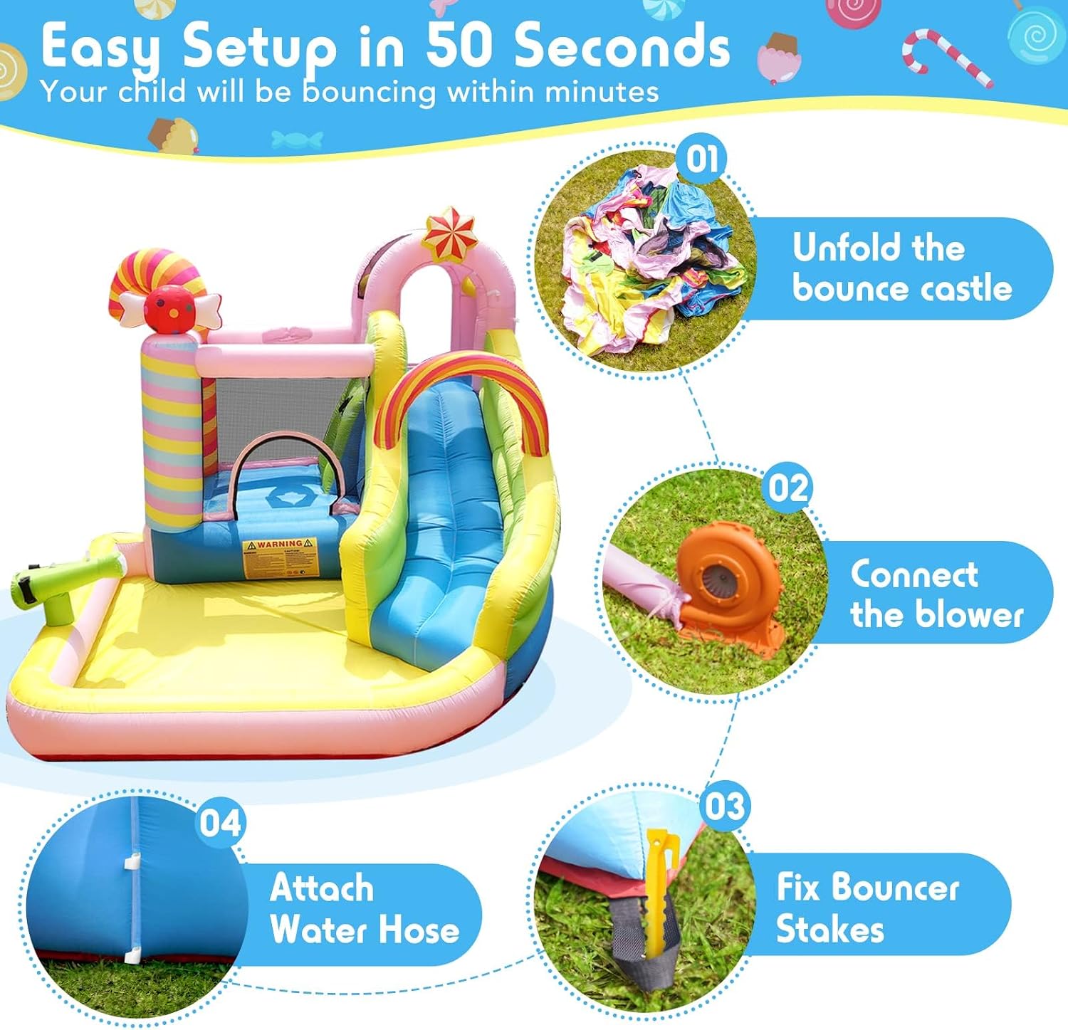 大型子供向け、ウォータースライドと450Wブロワー付きインフ - Water Slide Inflatable のレビューと価格