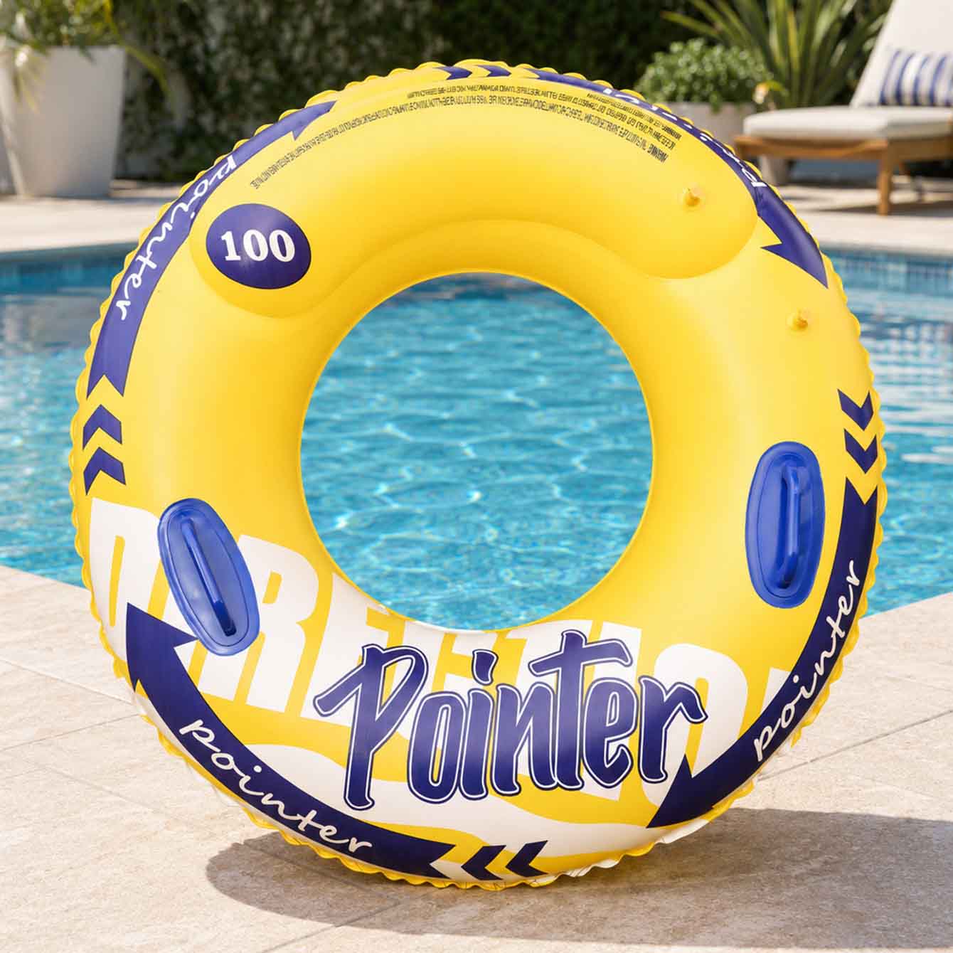 1PC ハンドル付きインフレータブル水泳リング 90/100 - Pool Float Ring Inflatable のレビューと価格