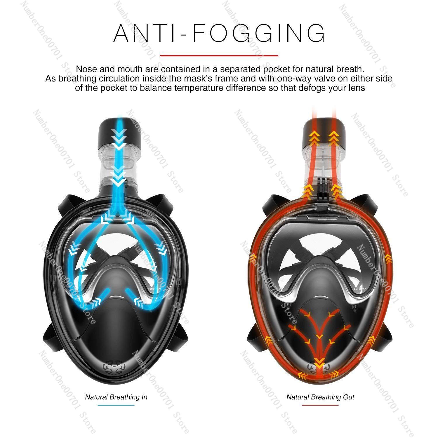 フルフェイスシュノーケリングマスク - 強化ガラス製曇り止め - Snorkel Mask Full Face のレビューと価格